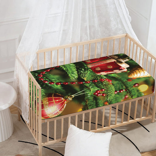 Xmas Tree Print Baby Crib Sheet