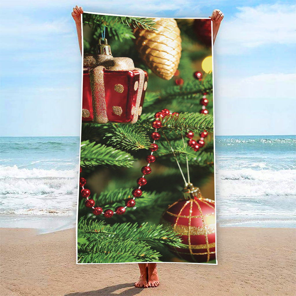 Xmas Tree Print Beach Towel