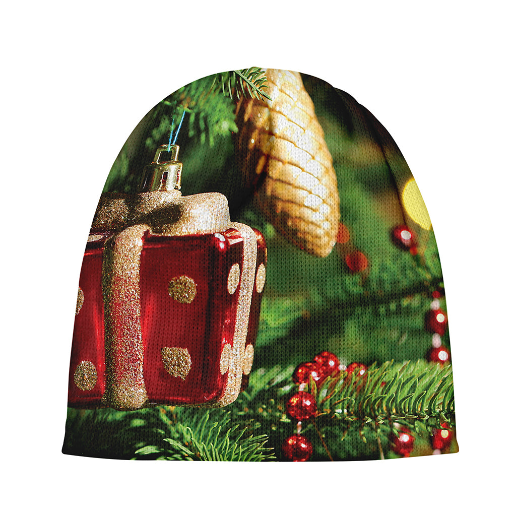 Xmas Tree Print Beanie