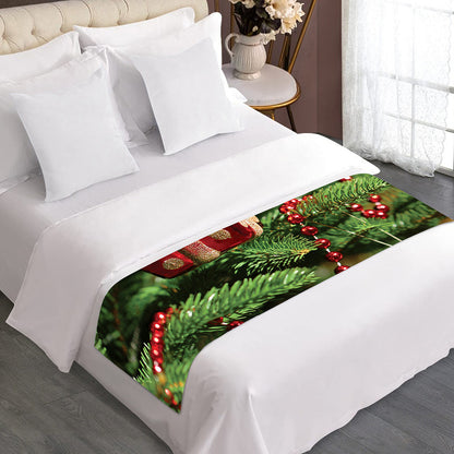 Xmas Tree Print Bed Runner