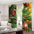 Xmas Tree Print Dimout Grommet Curtains