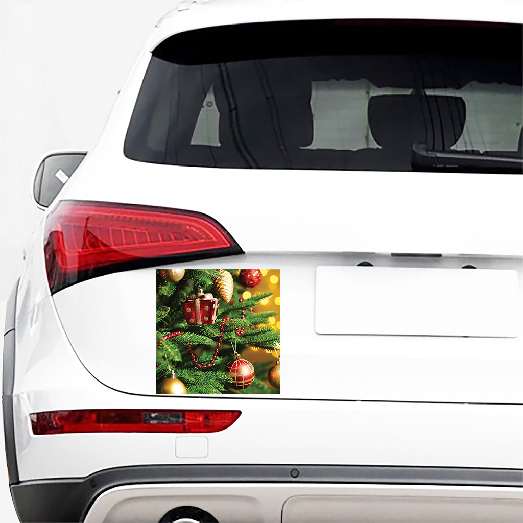 Xmas Tree Print Car Sticker