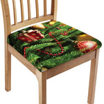 Xmas Tree Print Chair Cushion Cover