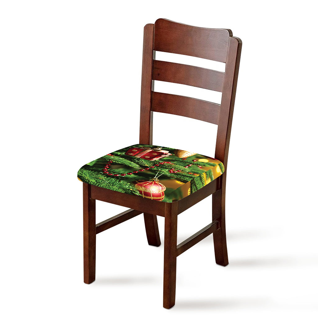 Xmas Tree Print Chair Cushion Cover