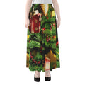 Xmas Tree Print Chiffon Maxi Skirt