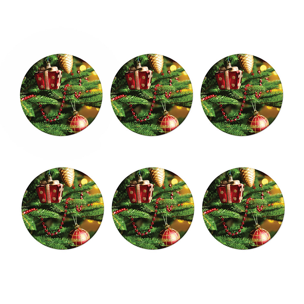 Xmas Tree Print Coaster Set