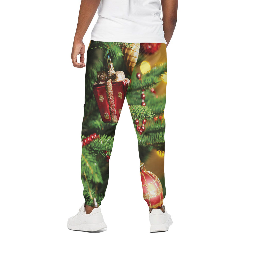 Xmas Tree Print Cotton Pants