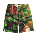 Xmas Tree Print Cotton Shorts