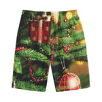 Xmas Tree Print Cotton Shorts