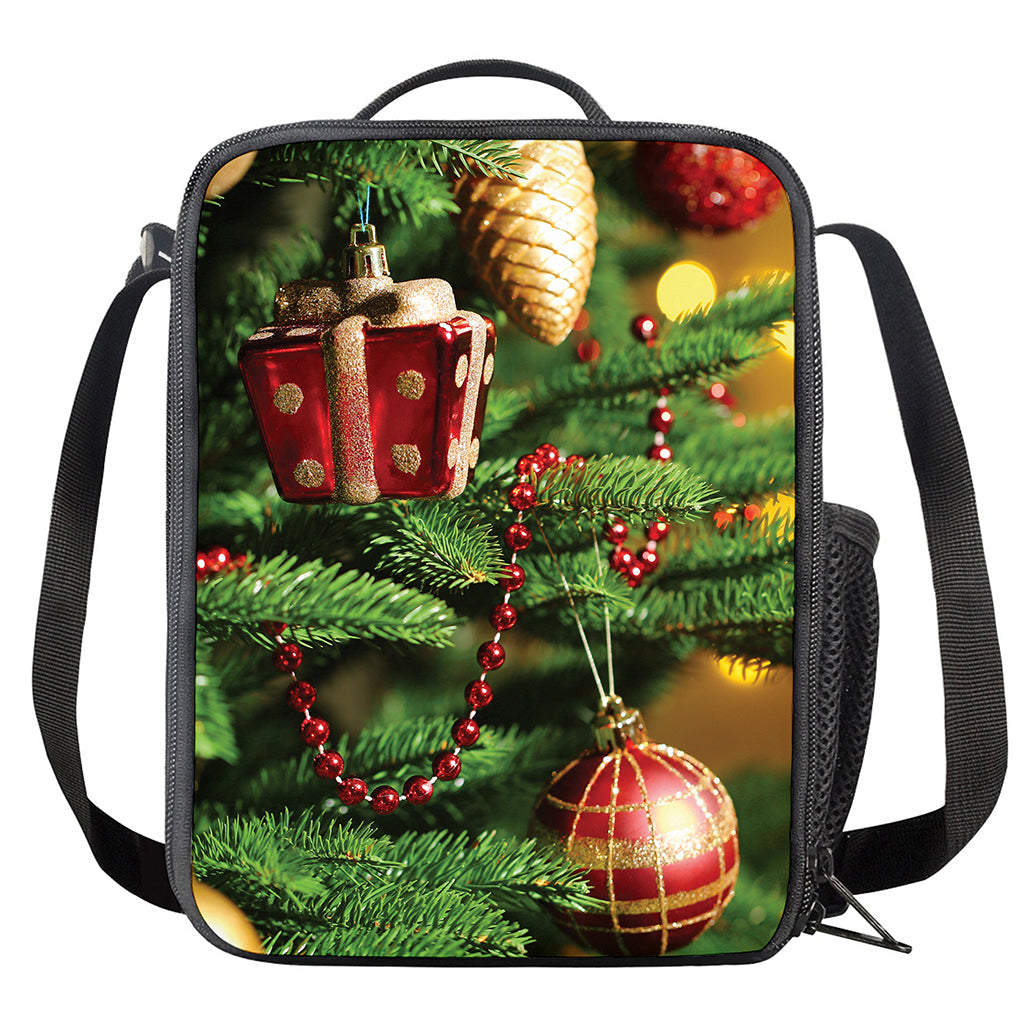 Xmas Tree Print Crossbody Lunch Bag