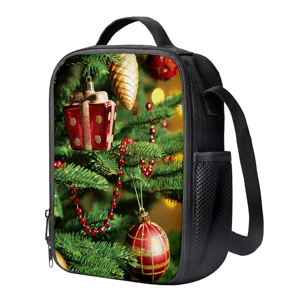 Xmas Tree Print Crossbody Lunch Bag