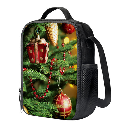 Xmas Tree Print Crossbody Lunch Bag