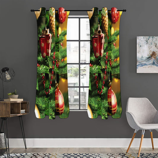 Xmas Tree Print Curtain