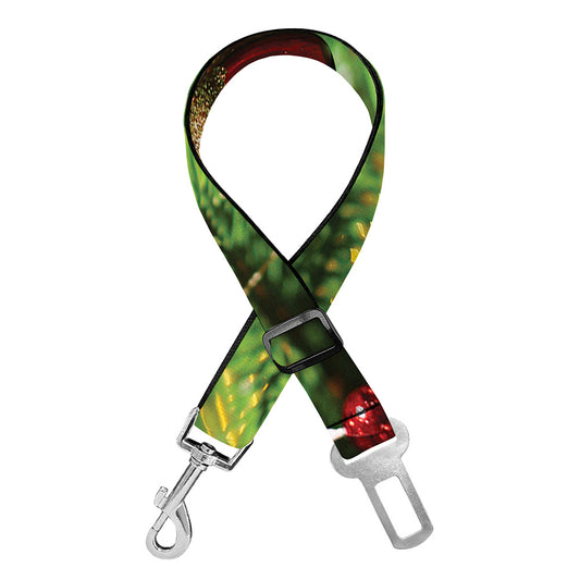 Xmas Tree Print Dog Seat Belt