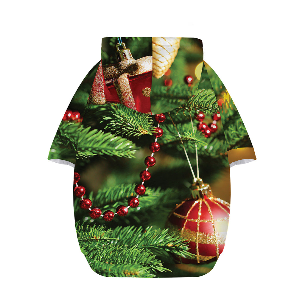 Xmas Tree Print Dog Zip Up Hoodie