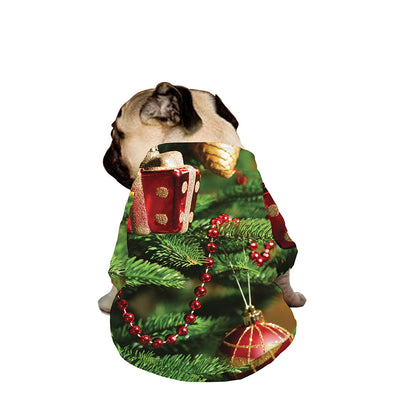 Xmas Tree Print Dog Zip Up Jacket