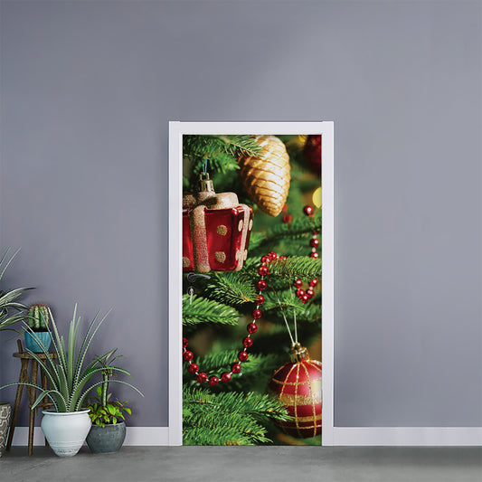 Xmas Tree Print Door Sticker