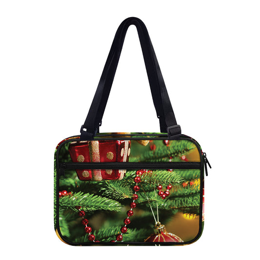 Xmas Tree Print Double Strap Bible Bag