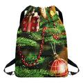 Xmas Tree Print Drawstring Backpack
