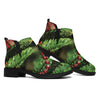 Xmas Tree Print Flat Ankle Boots