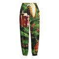 Xmas Tree Print Fleece Lined Knit Pants