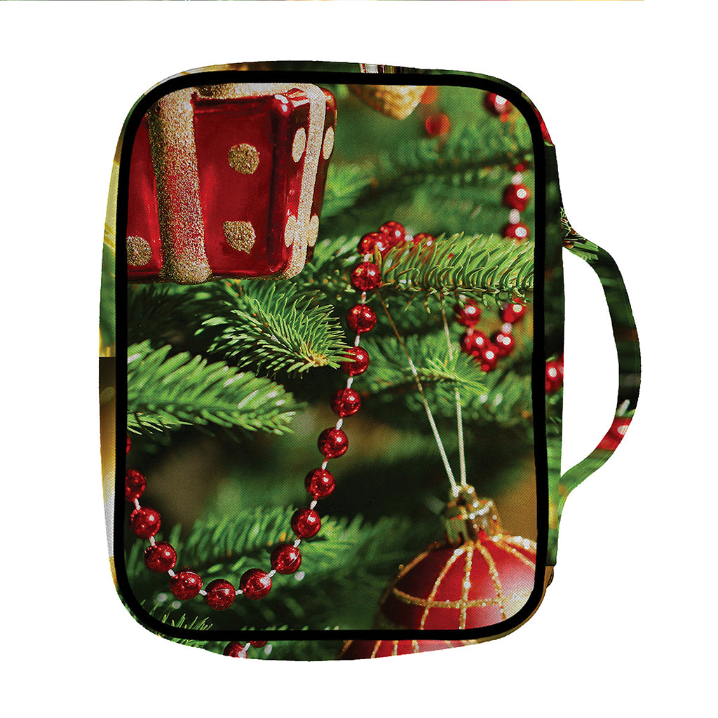 Xmas Tree Print Front Pocket Bible Bag