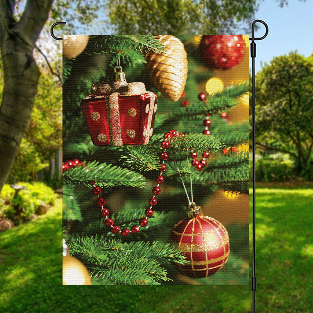 Xmas Tree Print Garden Flag