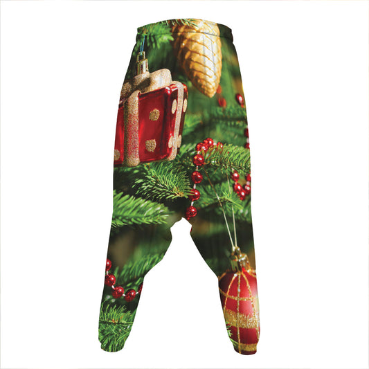 Xmas Tree Print Hammer Pants