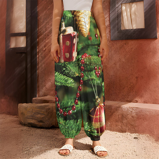 Xmas Tree Print Harem Pants