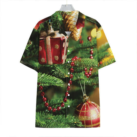Xmas Tree Print Hawaiian Shirt
