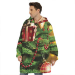 Xmas Tree Print Hoodie Blanket