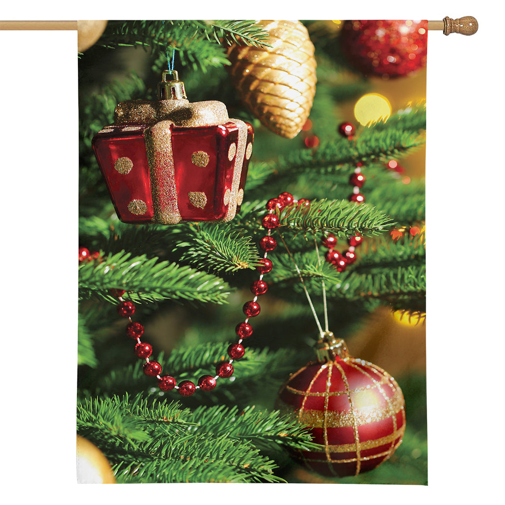 Xmas Tree Print House Flag