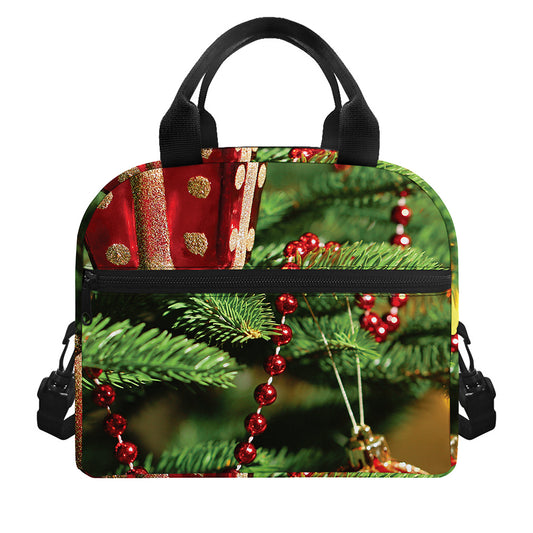 Xmas Tree Print Insulated Lunch Bag