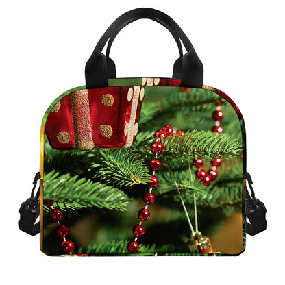 Xmas Tree Print Insulated Lunch Bag