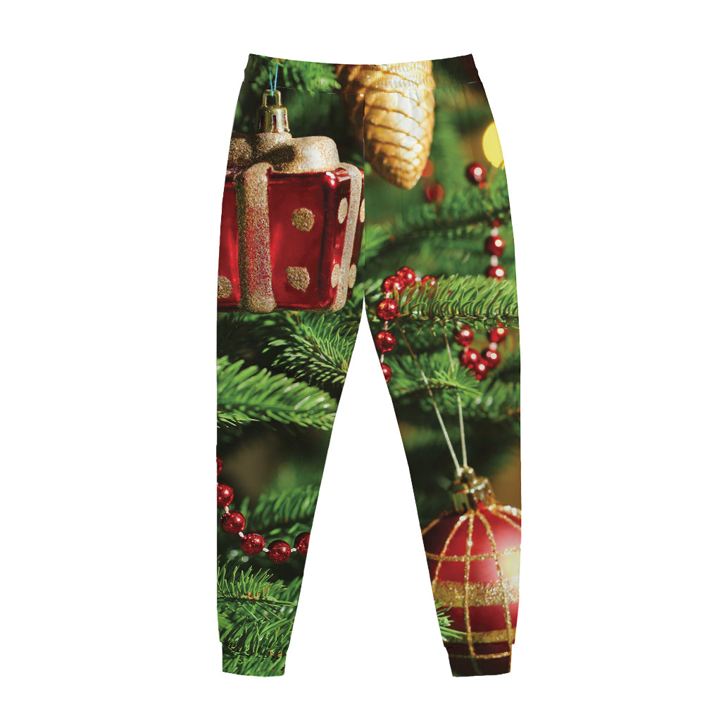 Xmas Tree Print Jogger Pants