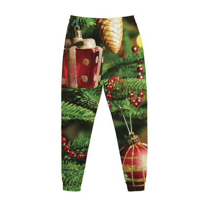 Xmas Tree Print Jogger Pants