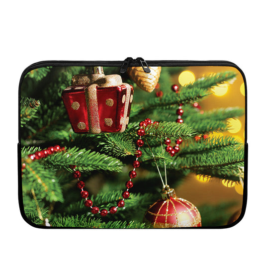 Xmas Tree Print Laptop Sleeve