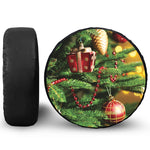 Xmas Tree Print Leather Spare Tire Cover