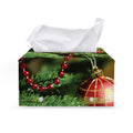 Xmas Tree Print Leather Tissue Box Cover