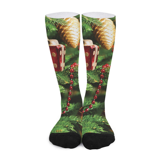 Xmas Tree Print Long Socks
