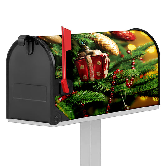Xmas Tree Print Mailbox Cover