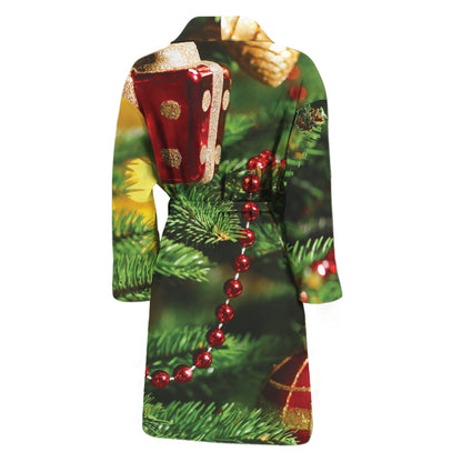 Xmas Tree Print Men's Bathrobe