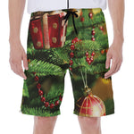 Xmas Tree Print Men's Beach Shorts