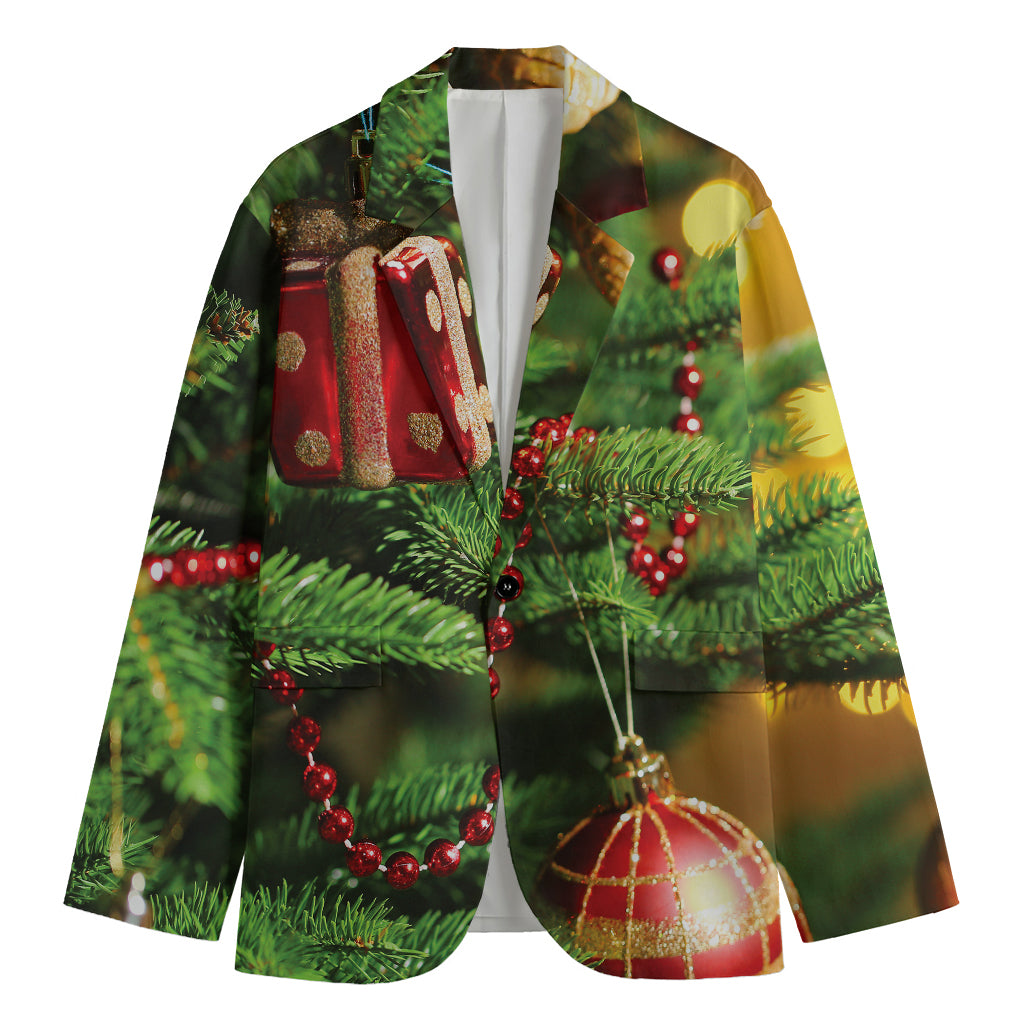 Xmas Tree Print Men's Blazer