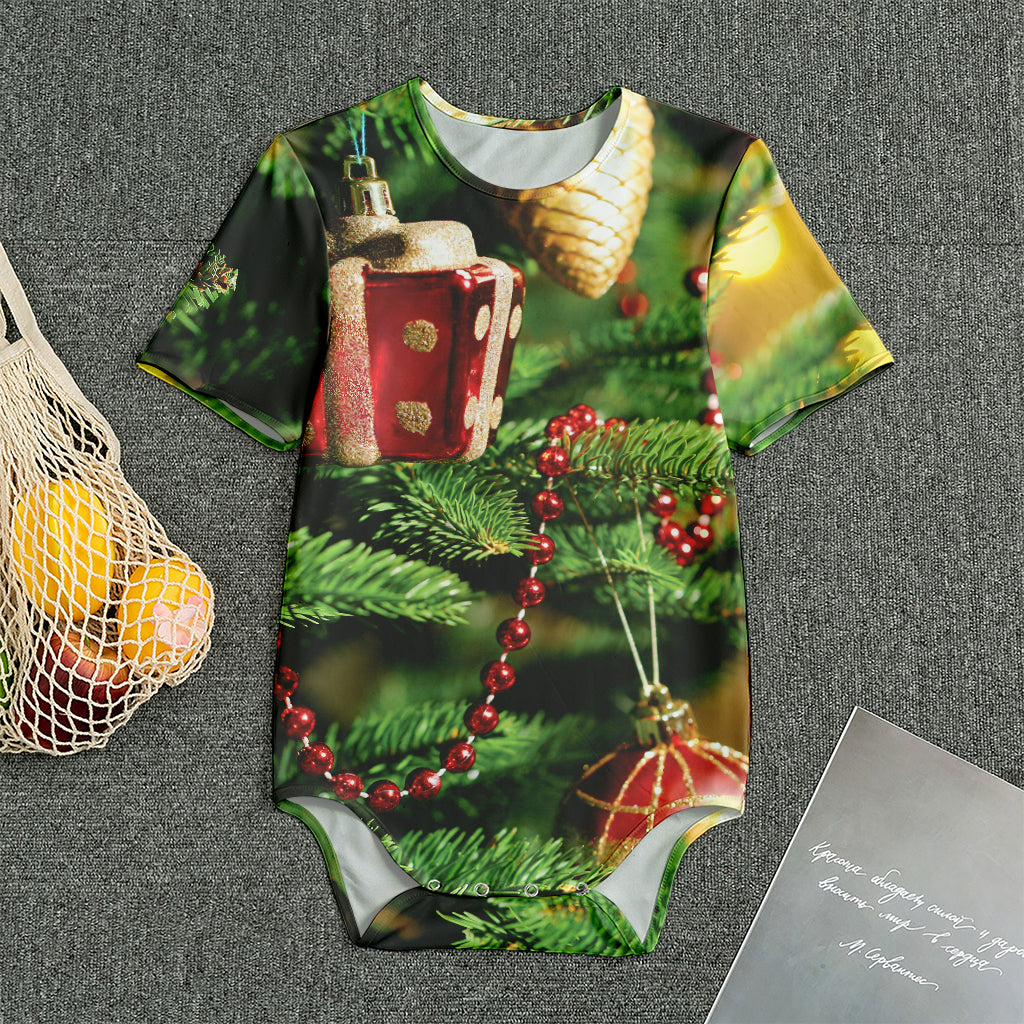 Xmas Tree Print Men's Bodysuit