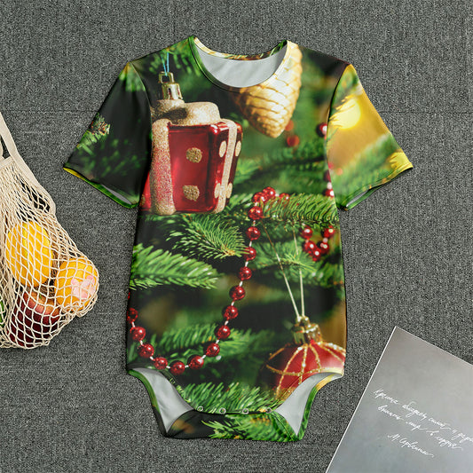 Xmas Tree Print Men's Bodysuit