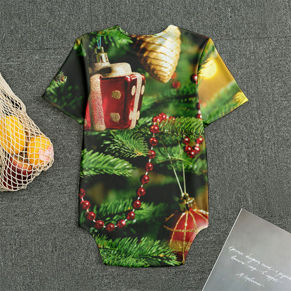 Xmas Tree Print Men's Bodysuit