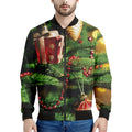 Xmas Tree Print Men's Bomber Jacket