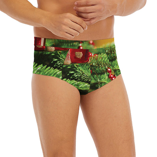 Xmas Tree Print Men's Briefs