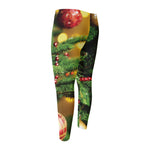 Xmas Tree Print Men's Compression Pants